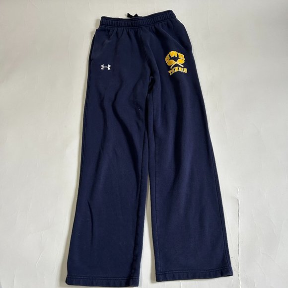 UNDER ARMOUR TEAM RIVAL FLEECE PANT Mens size S Navy Blue Sweatpants SWR Tennis - Picture 1 of 12